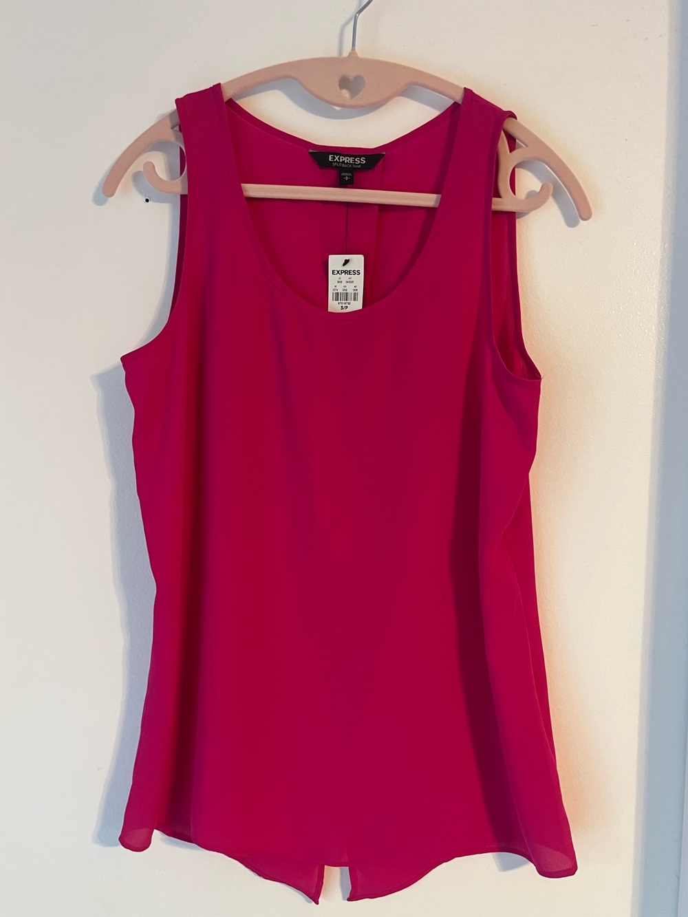 Express Hot Pink Scoop Neck Tank Top